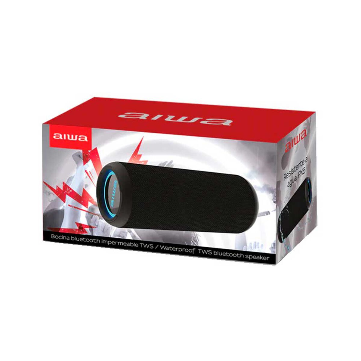 Parlante Bluetooth Aiwa TWS Aw-kf4 Impermeable Negro