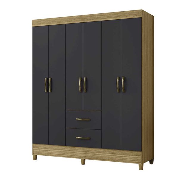 Clóset Vekkahome Mobi 6 Puertas 2 Cajones Gris