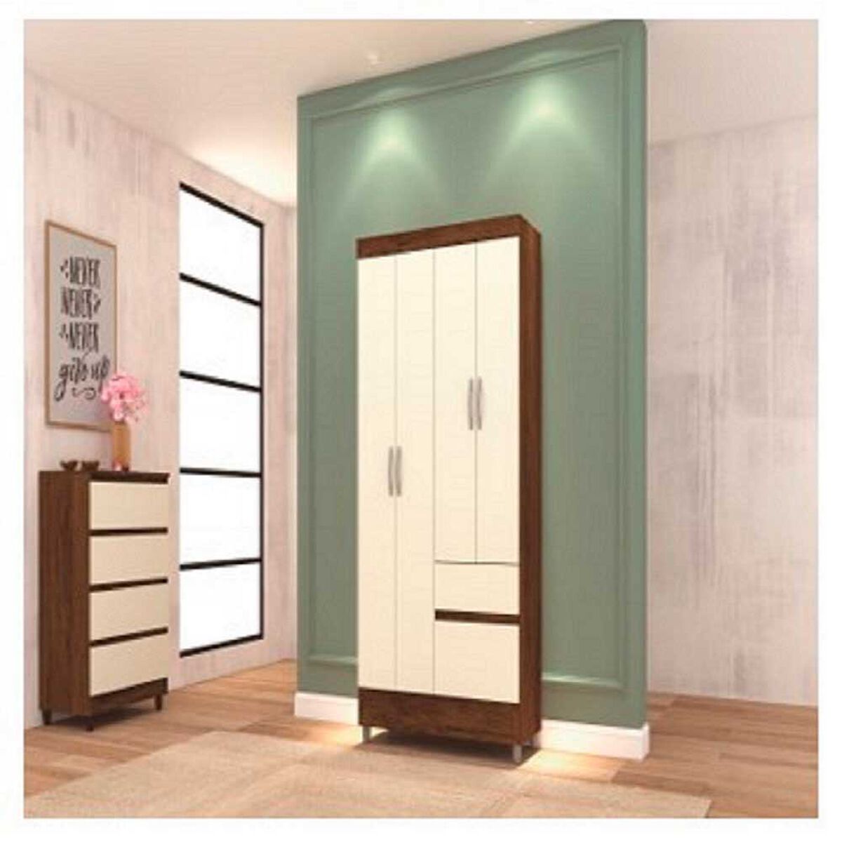 Clóset KEA Ideal 4 Puertas 2 Cajones Champagne