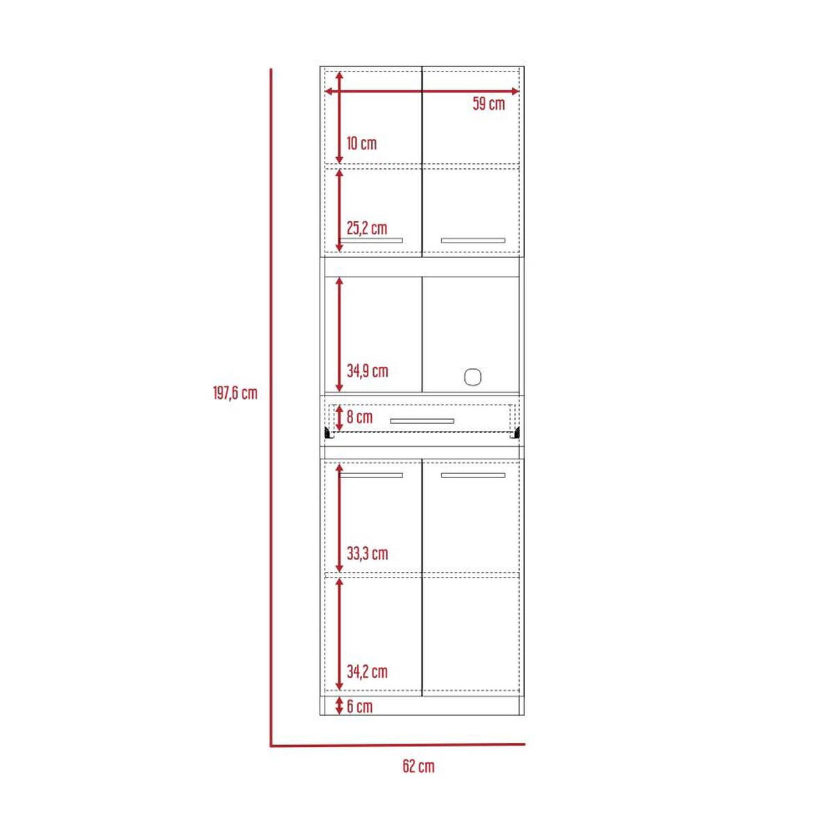 Mueble para Microondas TuHome Manchester Blanco 4 Puertas
