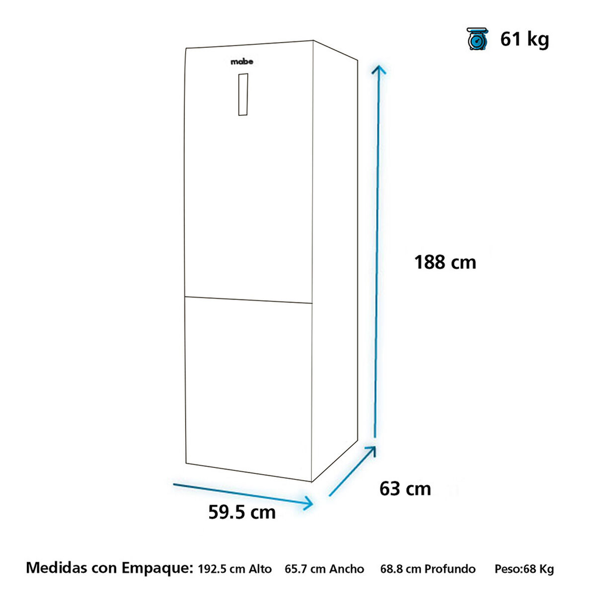 Refrigerador No Frost Mabe RMB302PXLR 290 lts.