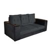 Sof&aacute; Muebles MYM Julietta 3 Cuerpos + Dos Pouf 1 Cuerpo Negro