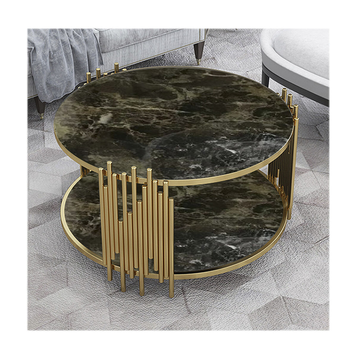 Mesa de Centro Dorada Marmol