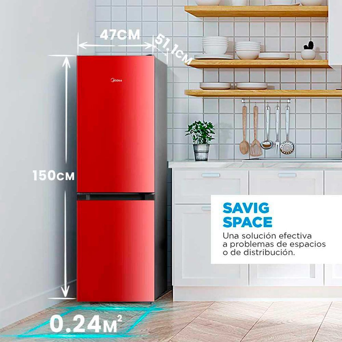 Refrigerador Fr&iacute;o Directo Midea MDRB241FGE13 169 lts.