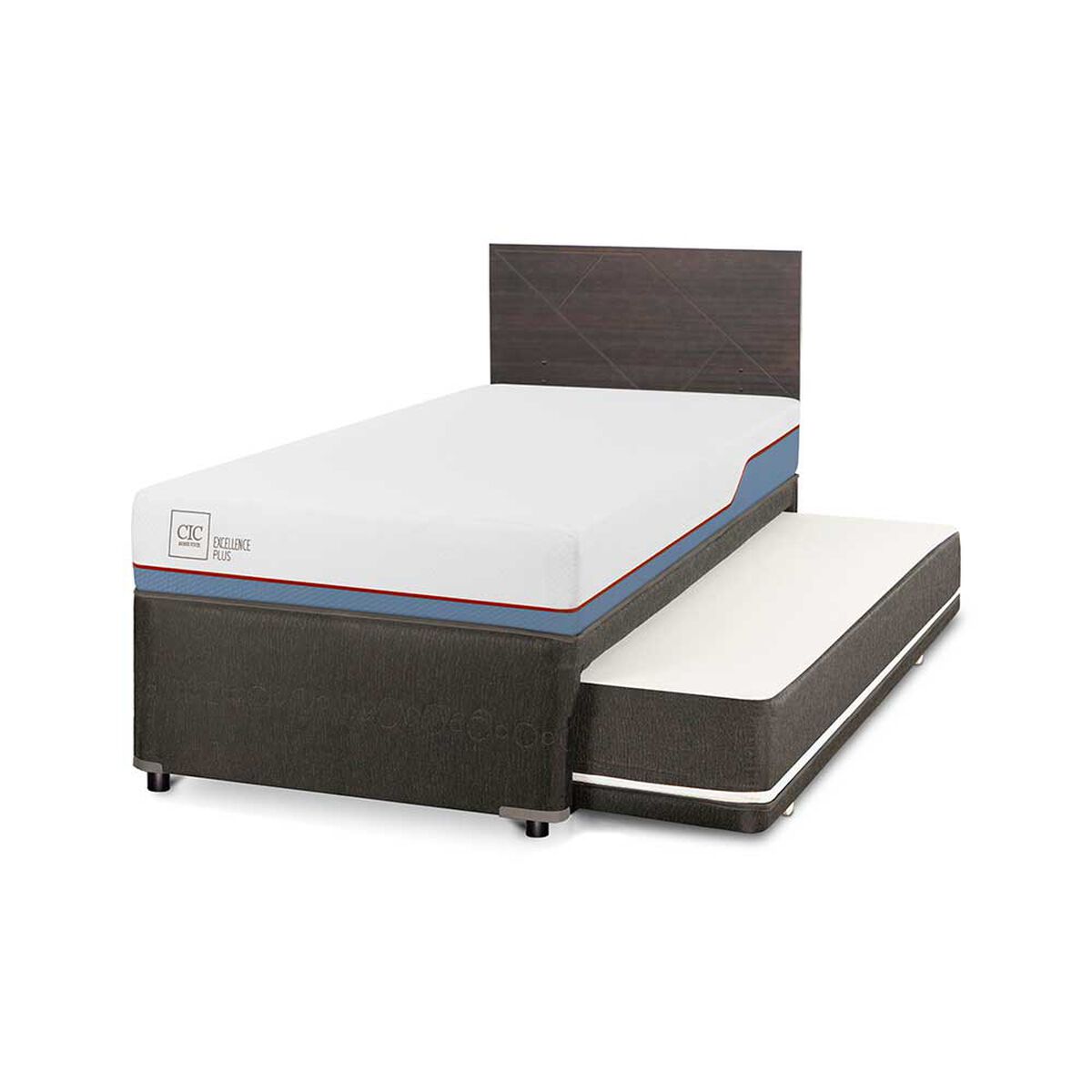Cama Nido CIC Base Normal 1,5 Plazas Excellence Plus + Respaldo Villarrica