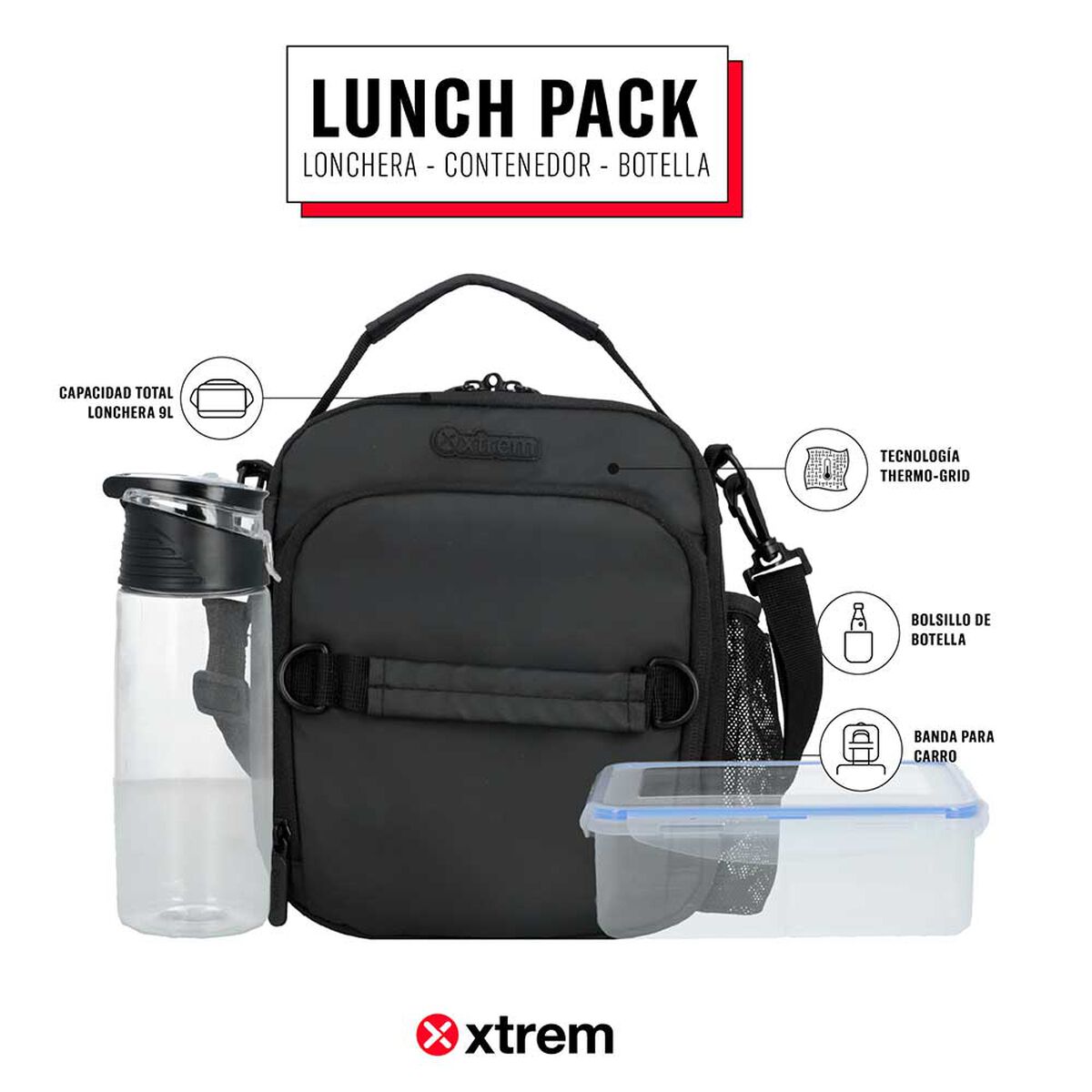 Lonchera Térmica Xtrem Lunch-Pack 5XT Negro