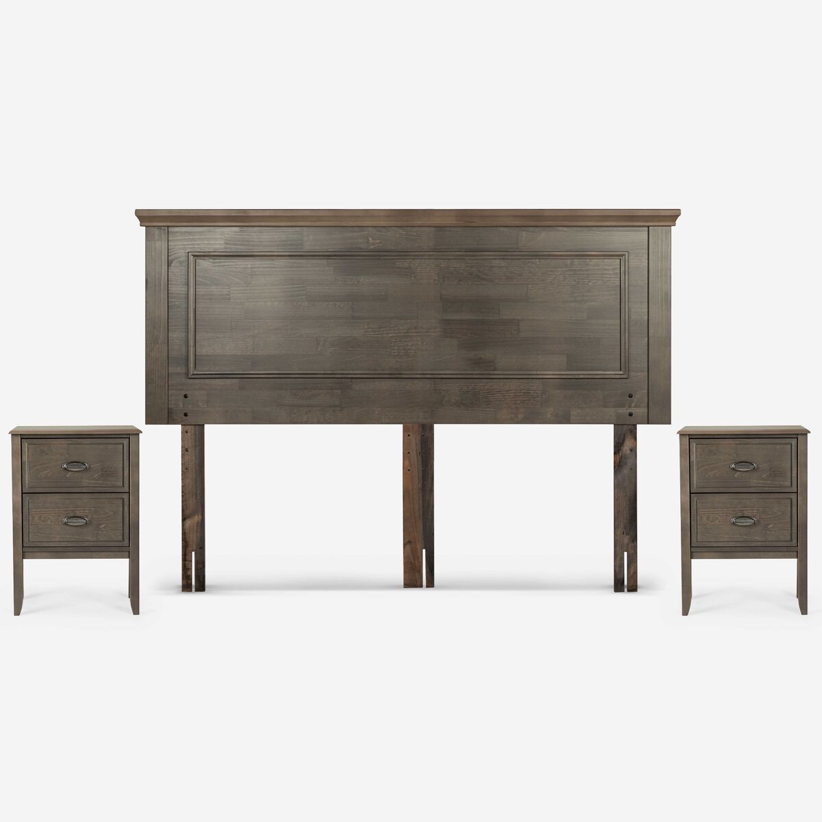 Cama Europea Rosen Base Dividida King Anna + Respaldo + 2 Veladores