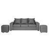 Juego de Living Innovamuebles Kahlo Sofá 3 Cuerpos + Dos Pouf 1 Cuerpo Gris Oscuro