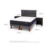 Cama Europea CIC Base Dividida 2 Plazas Premium + Respaldo + 2 Veladores Torino