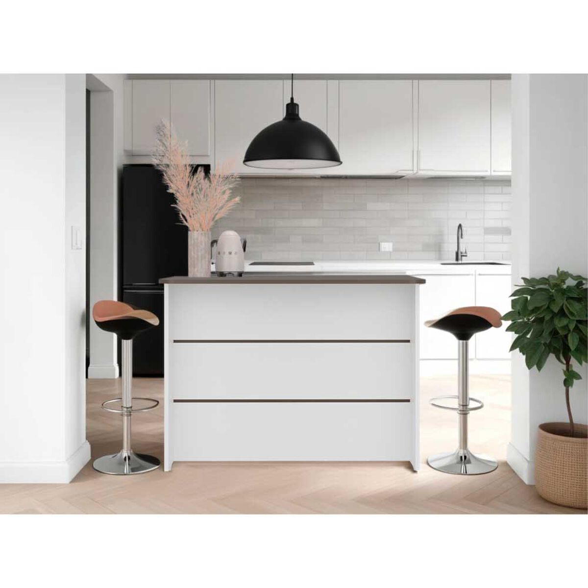 Barra Auxiliar de Cocina Tuhome Fendi Blanco Mqz-Milan
