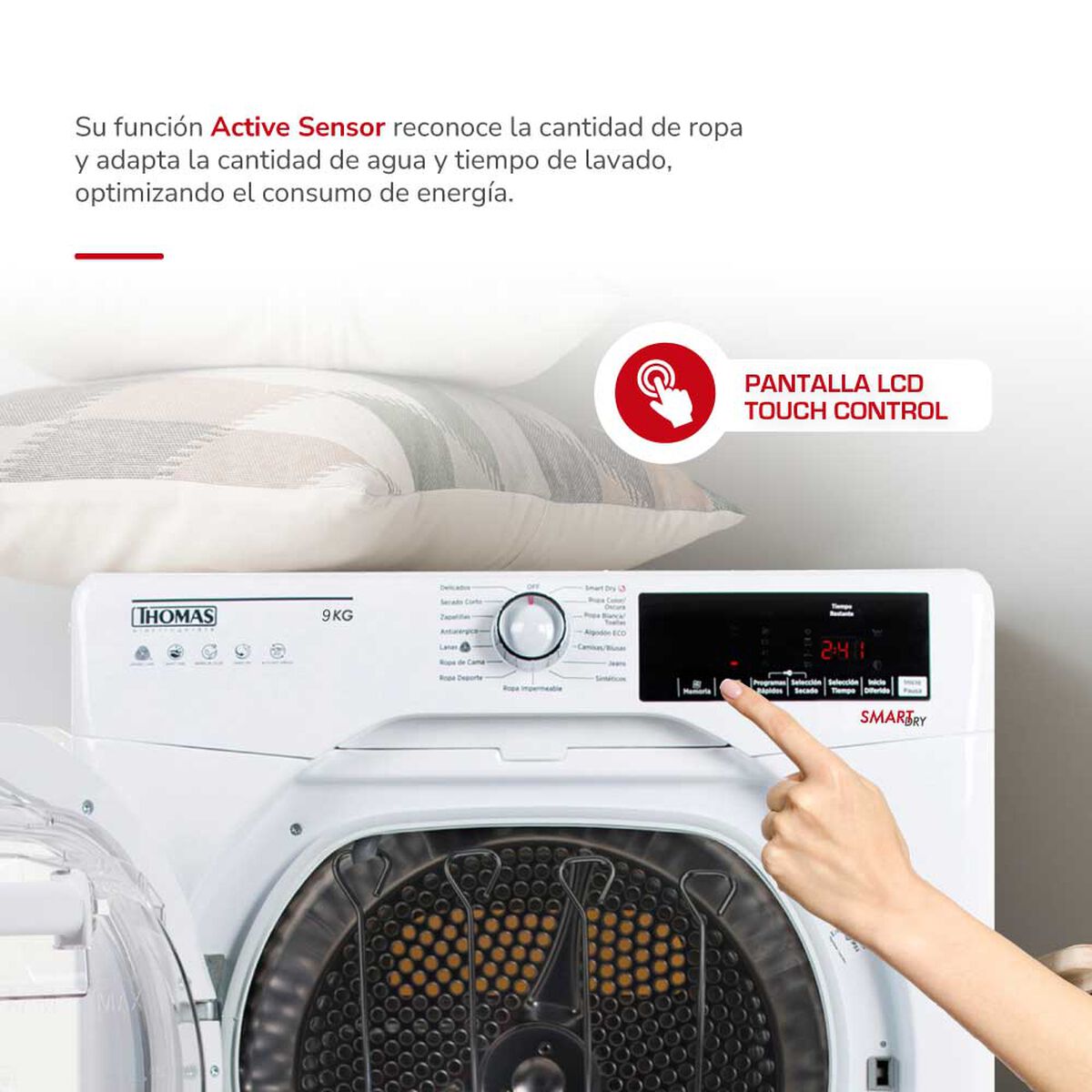 Secadora de Ropa Thomas TH-D9KCBC 9 kg. Condensación con Bomba Calor
