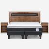Cama Europea Rosen Base Dividida King New Style 6 + Respaldo + 2 Veladores Ferrara