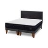 Cama Europea CIC Base Dividida 2 Plazas Súper Premium + Respaldo Villarrica Negro