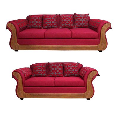 Imagen 1 del producto Juego de Living Almore Irlanda Sofá 3 Cuerpos + Sofá 2 Cuerpos Rojo