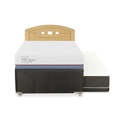 Cama Nido CIC 1,5 Plazas Excellence Plus + Respaldo Gales Mostaza