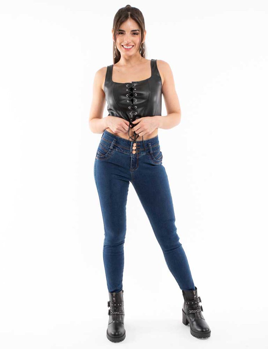 Crop Ecocuero Sin Mangas Mujer Fiorucci