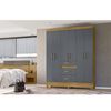 Closet Di Poretti Itatiba 6 Puertas 3 Cajones Café y Gris