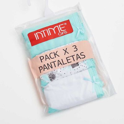 Imagen 2 del producto Pack 3 Calzones Niña Intime Celeste, Lila