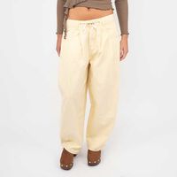 Jeans Cintura Ajustable Baggy Mujer Icono Amarillo, Cafe, Raw
