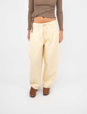 Imagen 1 del producto Jeans Cintura Ajustable Baggy Mujer Icono Amarillo, Cafe, Raw