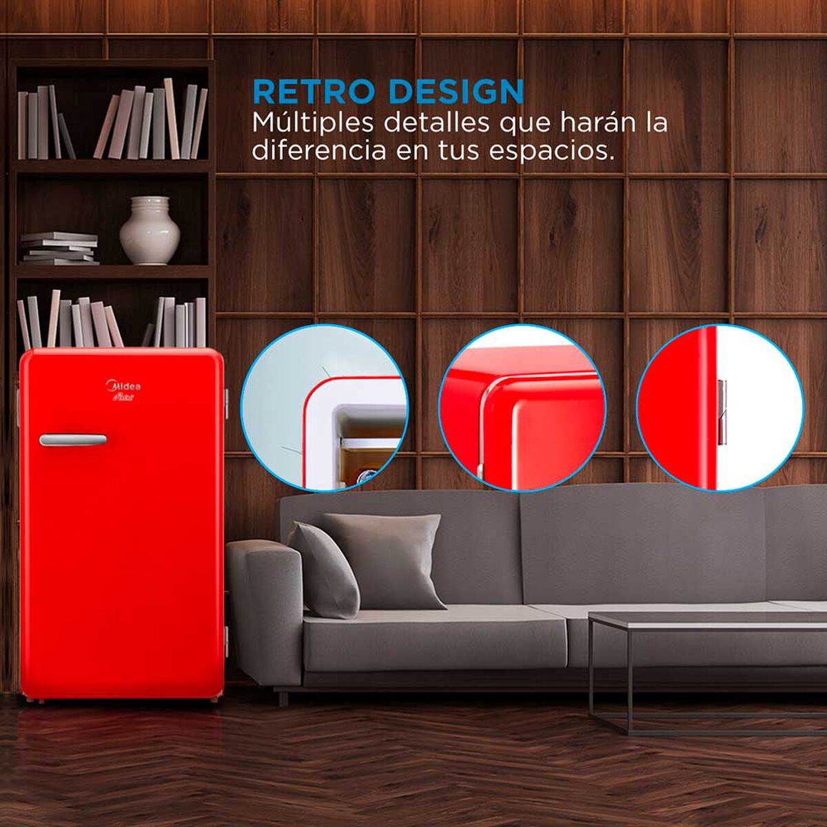 Minibar Midea MDRD142FGE13 93 lts. Rojo