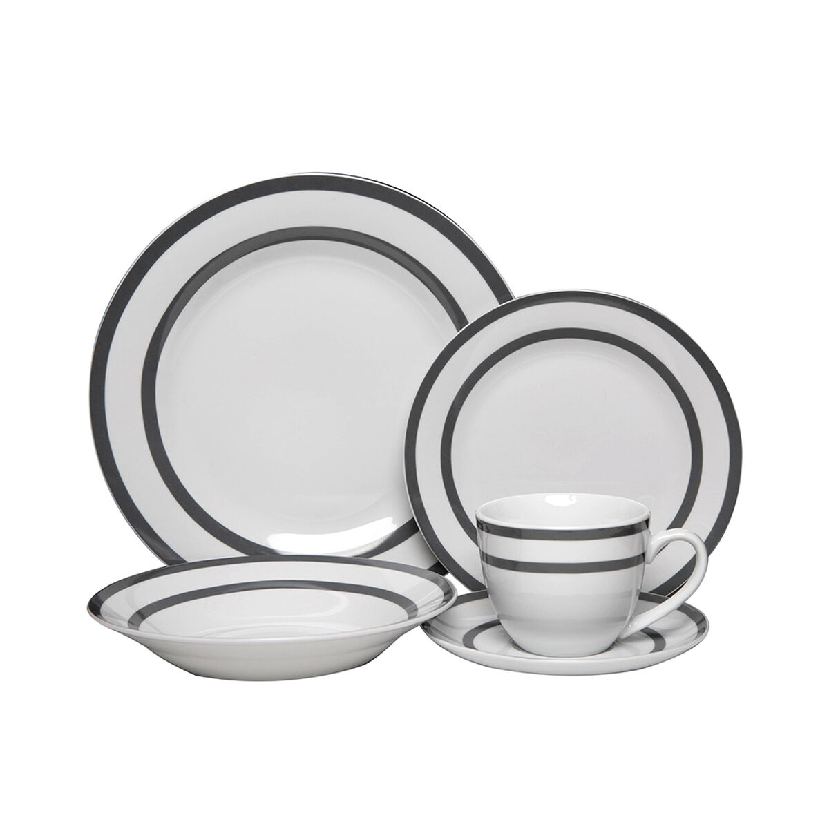 Vajilla Doral Royal 30 Piezas Gris