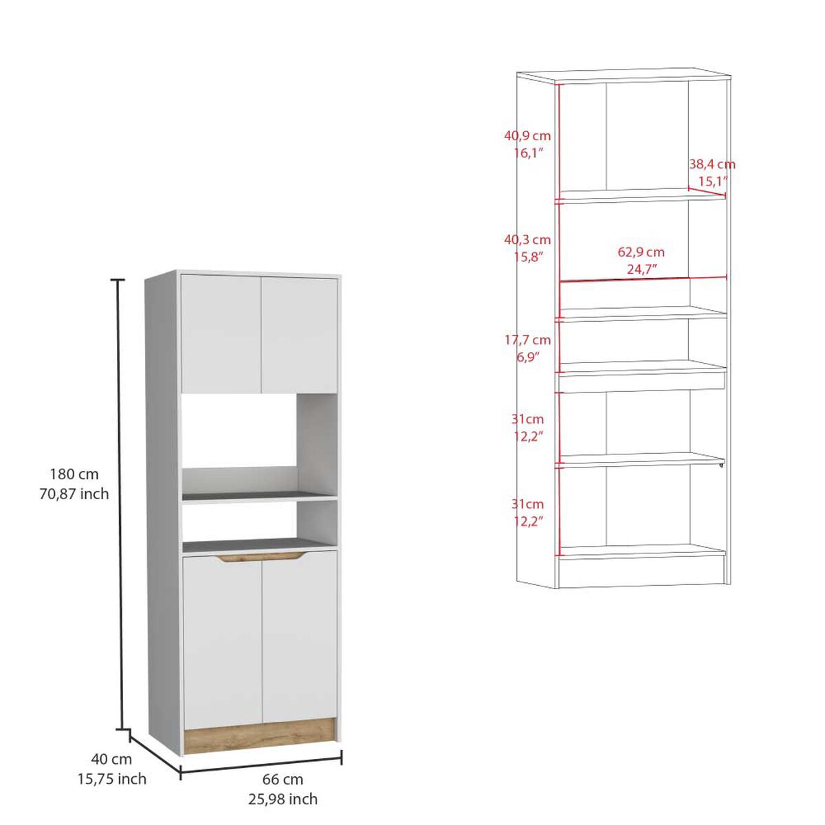 Mueble Alacena TuHome Soler 4 Puertas Blanco