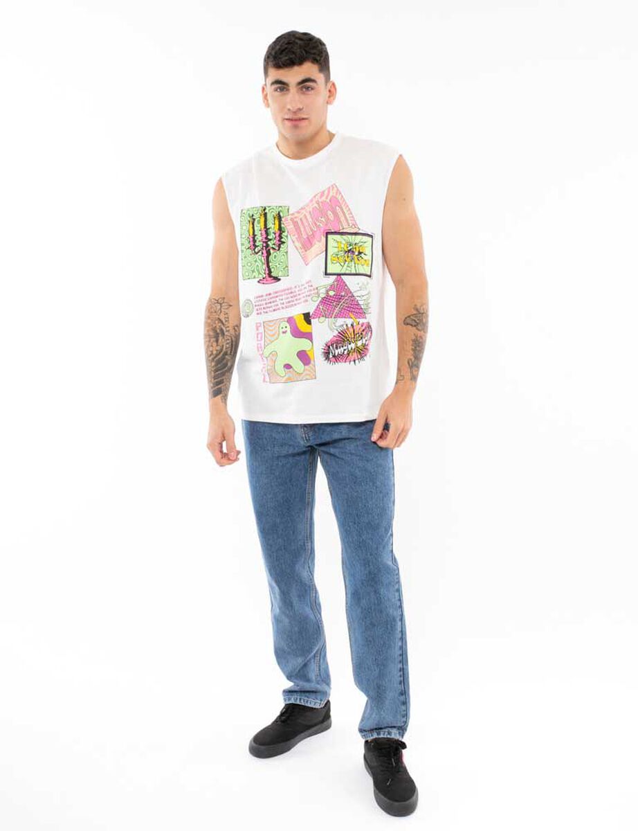 Polera Musculosa Con Estampados Hombre Icono