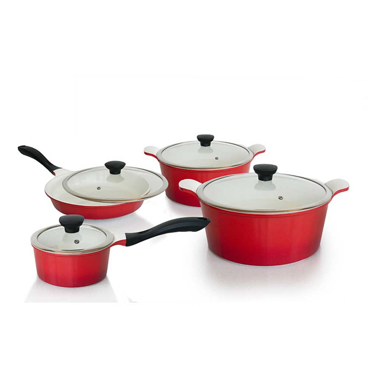 Baterías de Cocina Cerámica Kitchenware Simply Rojo 10 Piezas