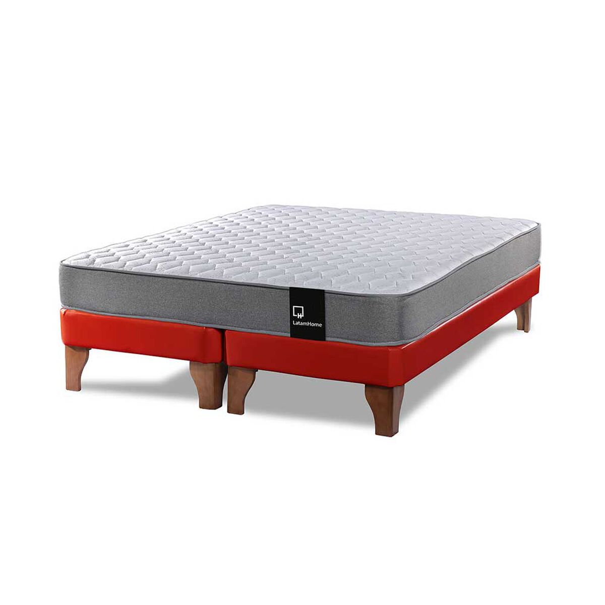 Cama Europea Latam Home Base Dividida 2 Plazas Zen Best Rojo
