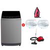 Combo Lavadora Automática Midea MLS-190GE04N 19 kg. + Aspiradora de Arrastre Kioto Fujisawa + Plancha a Vapor Himeji + 2 Set 6 Colgadores de Ropa Casanova Surtido