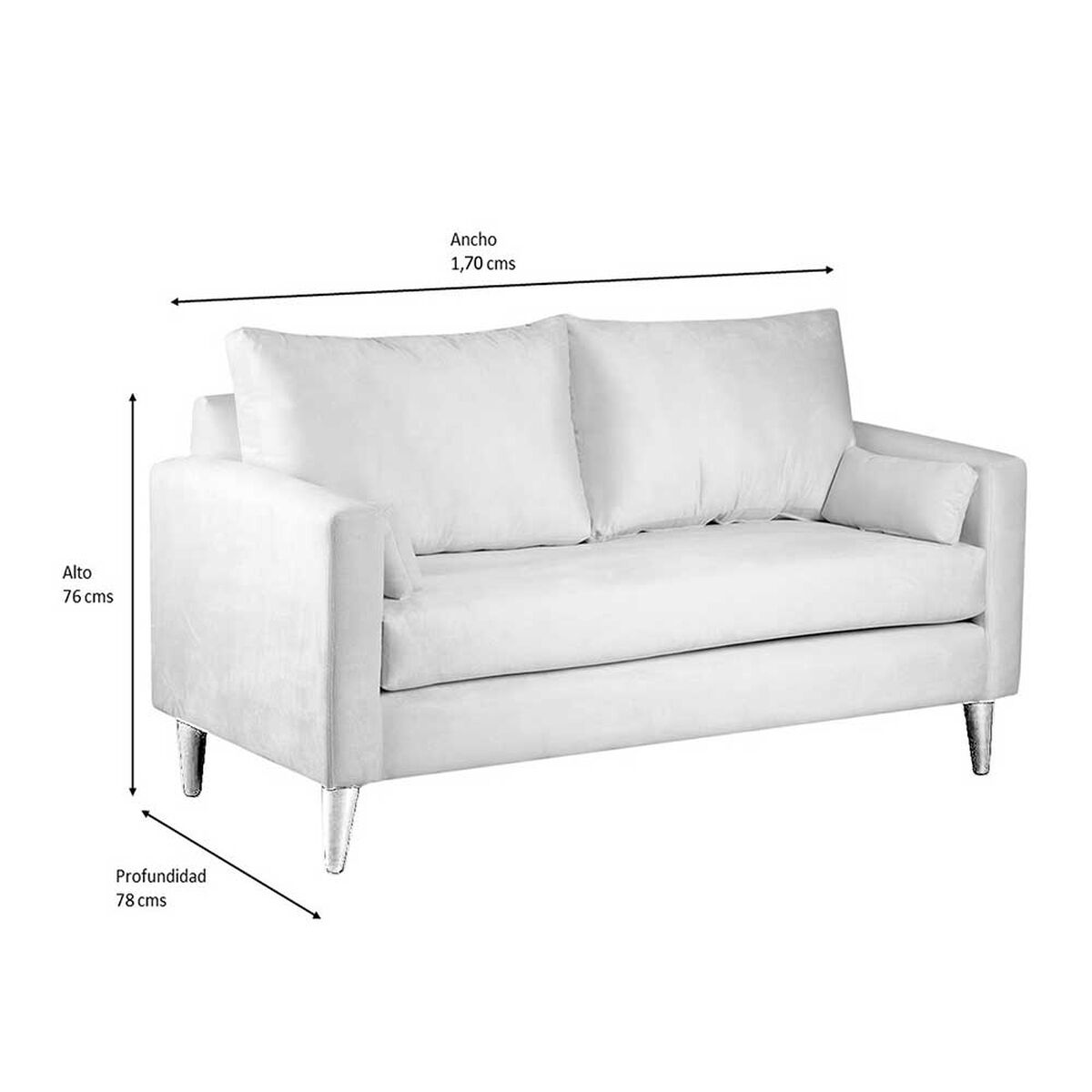 Juego de Living Bodevir Sky Felpa 00 Sof&aacute; 3 Cuerpos + Dos Pouf 1 Cuerpo Negro&nbsp;