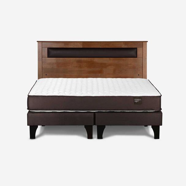 Cama Europea Rosen Base Dividida 2 Plazas Ergo T + Respaldo Ferrara