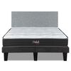 Cama Europea Prelude 2 Plazas Radiant 190 Cm + Respaldo Praga Plata