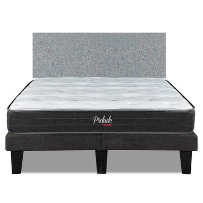 Cama Europea Prelude 2 Plazas Radiant 190 Cm + Respaldo Praga Plata