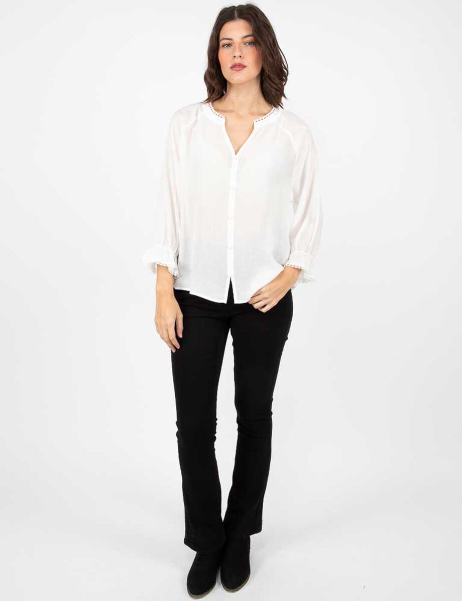 Blusa Lisa Manga 3/4 Mujer Alma