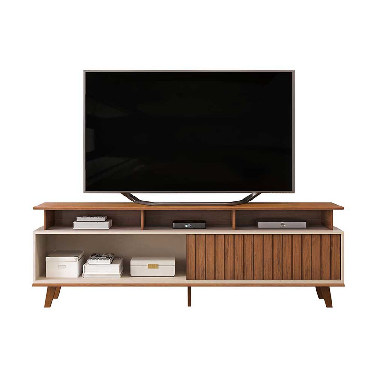 Rack TV Vekkahome Flow Hasta 70" Café Beige