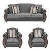 Juego de Living Innovamuebles New Bugambilia Sofá 3 Cuerpos + Dos Sillones 1 Cuerpo Gris Claro