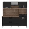 Mueble de Cocina Vekkahome Bisel 8 Puertas 1 Cajón Café Negro