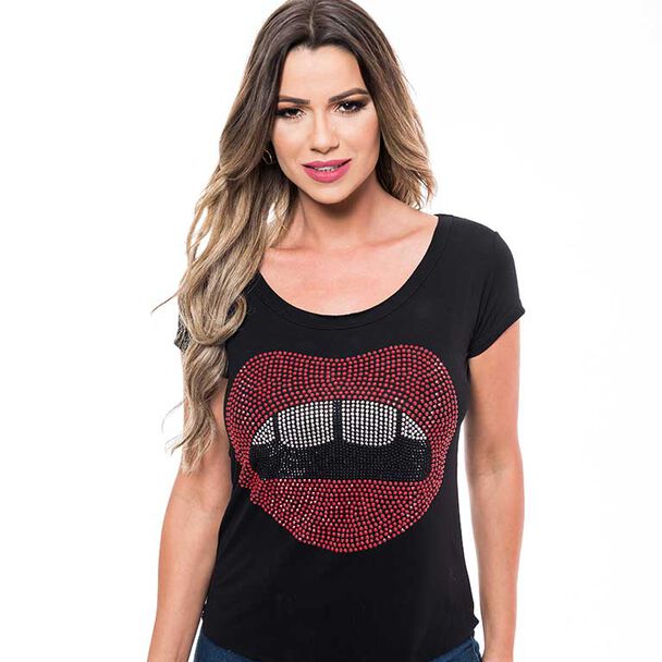 Polera Manga Corta Mujer Rock Caviar