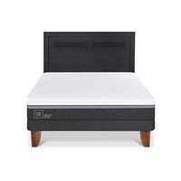 Cama Europea CIC 2 Plazas Ortopedic Advance + Respaldo Milan Negro