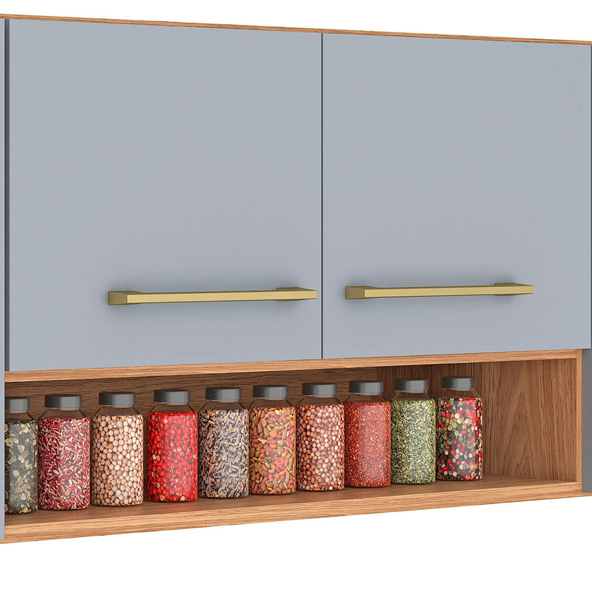 Mueble Aereo Cocina Vekkahome Alba 4 Puertas Caf&eacute;