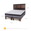 Cama Europea CIC Base Dividida King New Ortopedic + Respaldo New Torino Chocolate