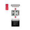 Combo Empotrado Teka Horno HS 445 SS + Encimera HLX 540 KBB0C IX + Campana CX 62120 KOS Inox