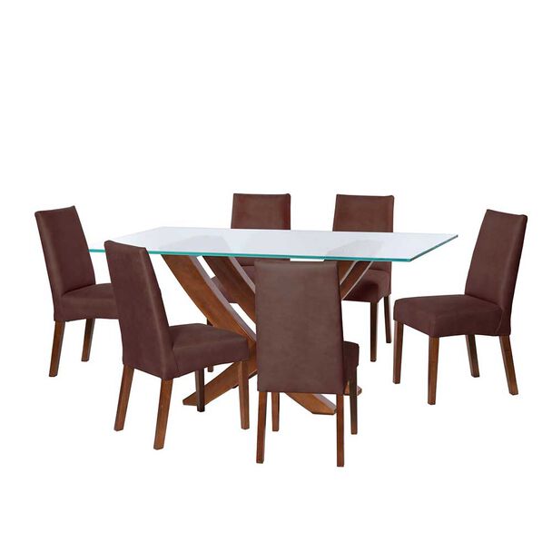 Juego de Comedor Latam Home Alicante 6 Sillas Café Moro