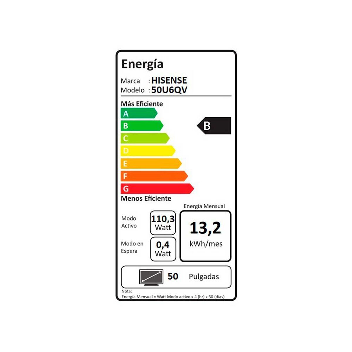 MINI LED Hisense 50U6QV 50" Ultra HD 4K