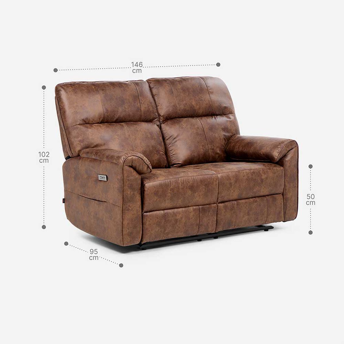 Sof&aacute; Reclinable Rosen Tolosa 2 Cuerpos Camel
