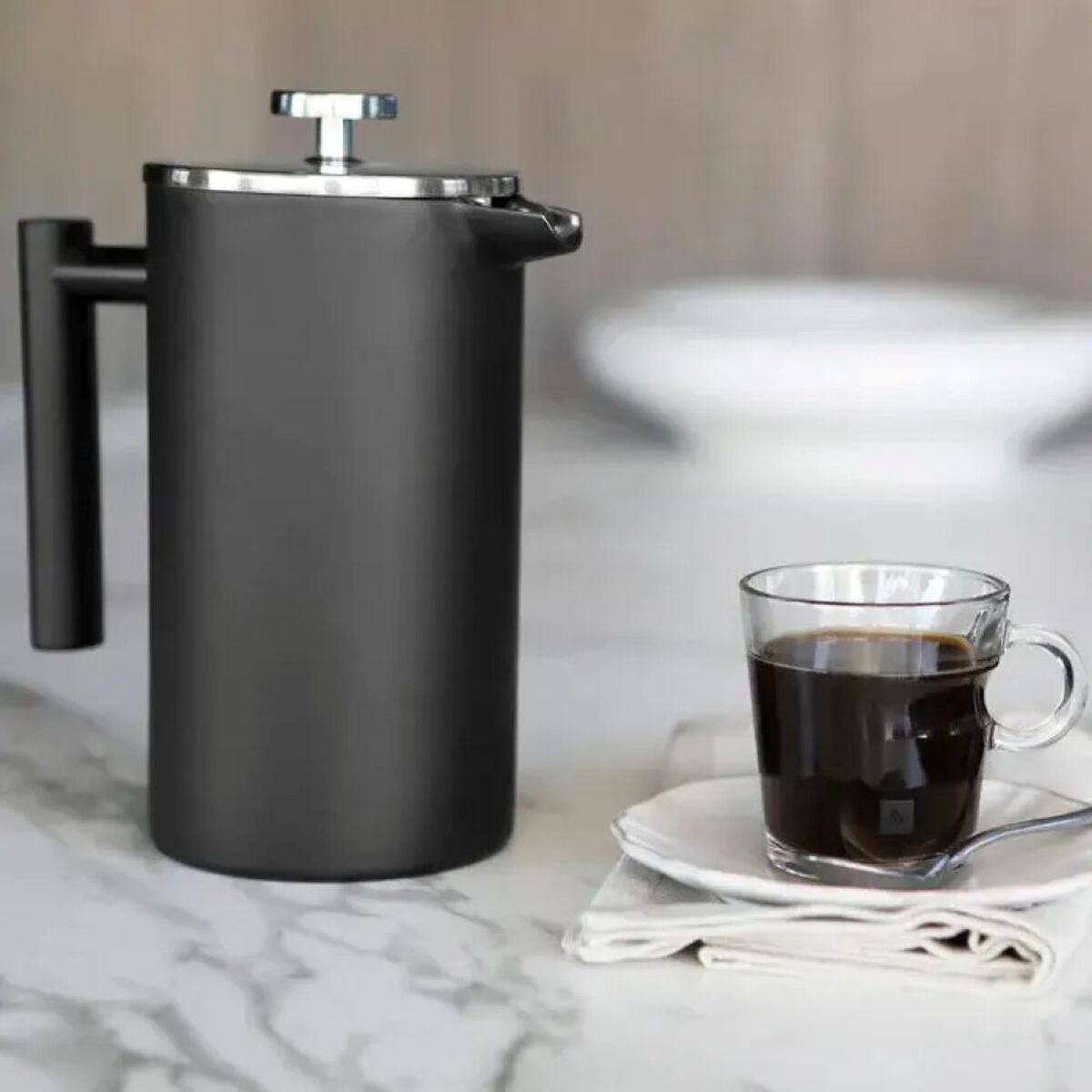 Cafetera Prensa Francesa Simple Cook Bolonia Negra