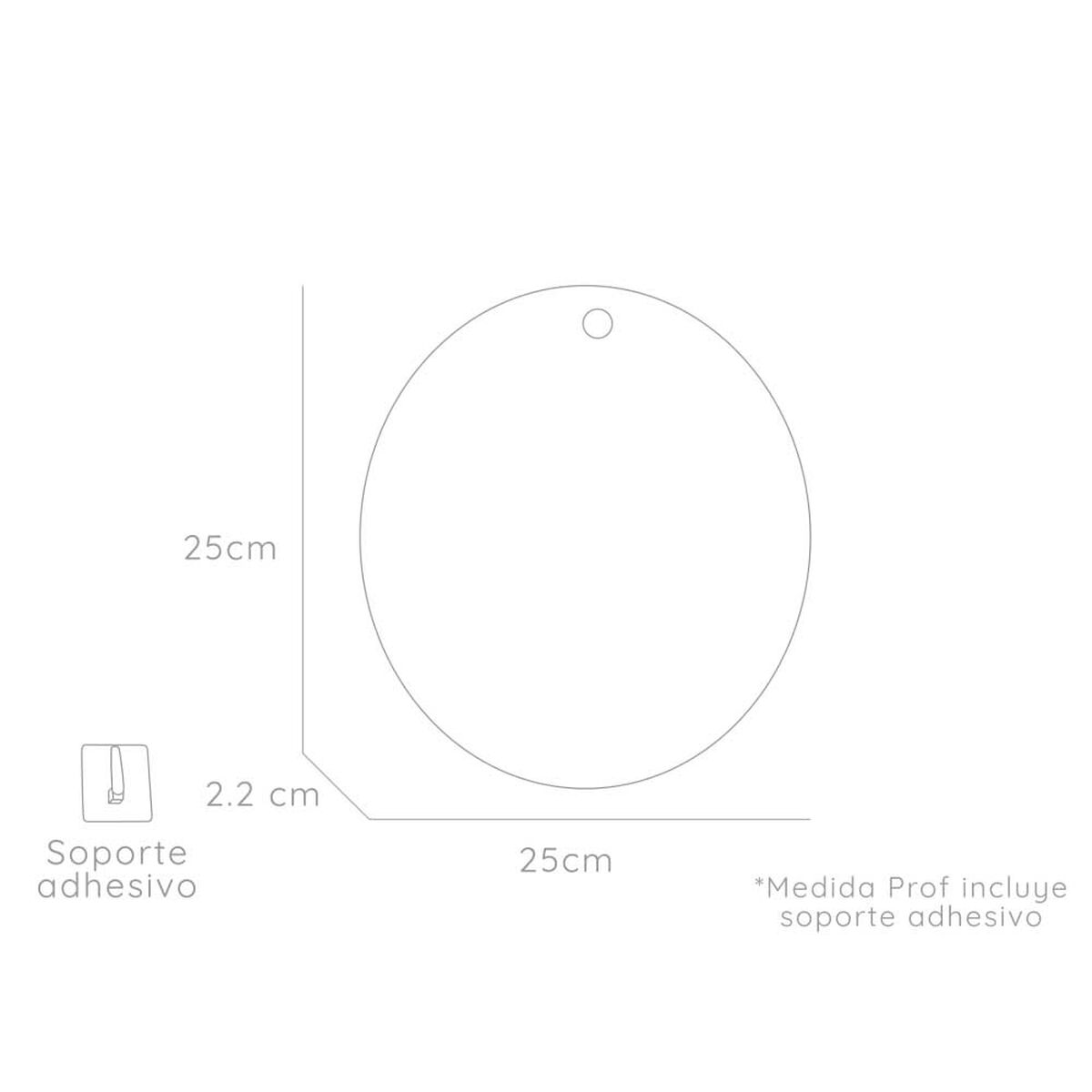 Espejo Redondo TuHome Terra 25 x 25 cm