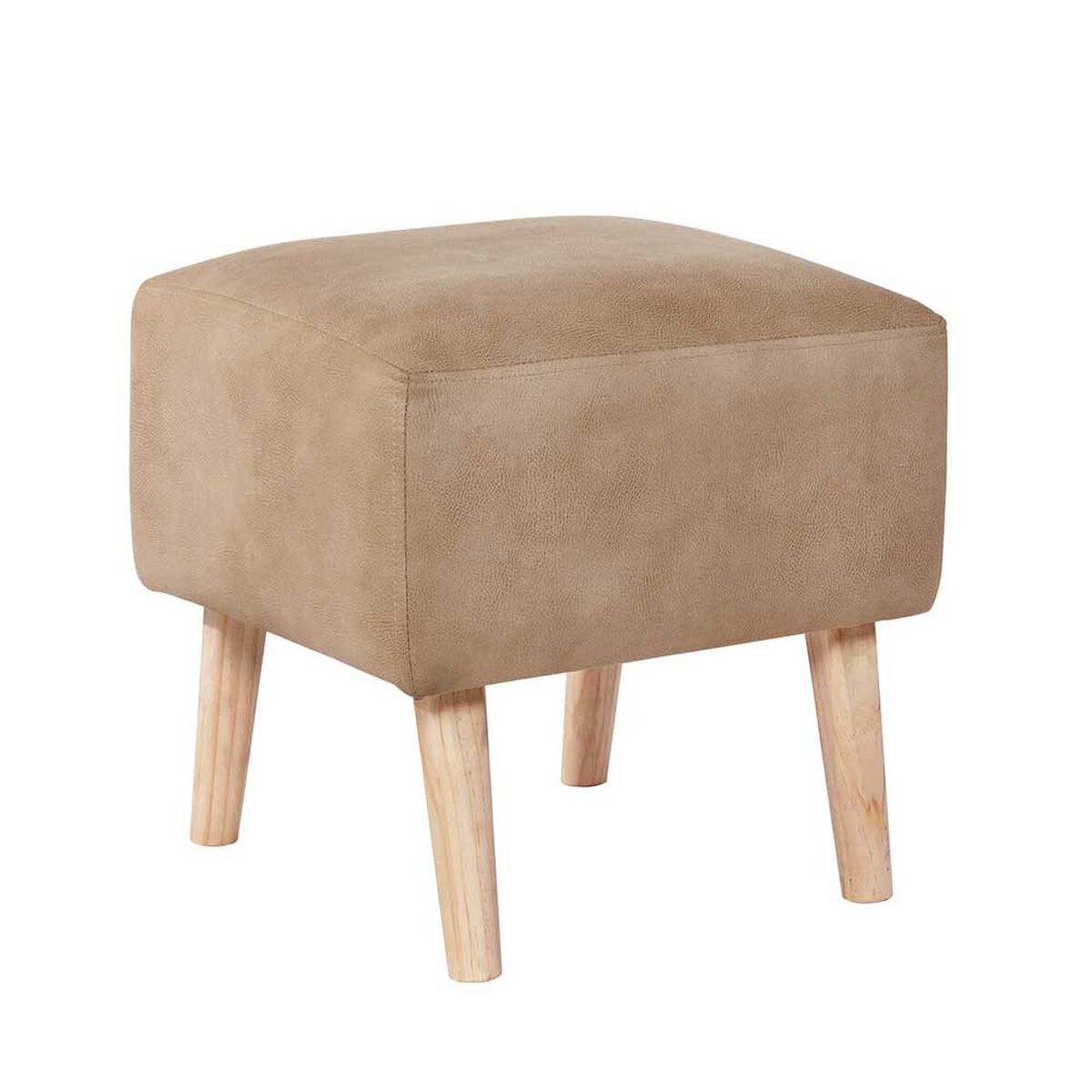Pouf Latam Home Burdeos Cuero Kentucky Beige